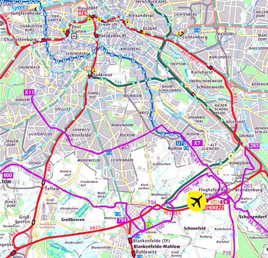 Busverbindungen zum Flughafen Berlin Brandenburg. (© Berliner Flughäfen GmbH)