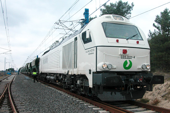 Die neuesten Lokomotiven EURO 3000 und 4000 (Foto) der israelischen Eisenbahn werden sicher auch auf der neuen Trasse eingesetzt werden, jedoch nicht die angestrebte Fahrzeit von zwei Stunden zwischen Tel Aviv und Eilat erreichen können. (© Vossloh) Vossloh EURO 4000 im Einsatz als schwere Güterzuglokomotive. (Foto: Vossloh)