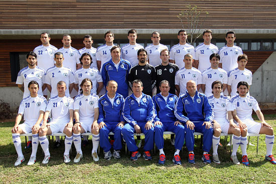 Das offizielle Mannschaftsfoto der israelischen Fußball-Nationalmannschaft, die am 31. Mai 2012 gegen Deutschland in Leipzig antreten wird. (© Israel football Association website)