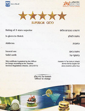 So sieht das neue Zertifkat für ein 5-Sterne-Hotel aus, das in den entsprechenden Hotels gut sichtbar aushängen wird.