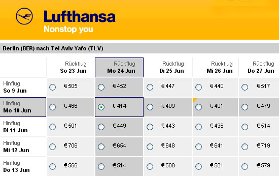 Auch Lufthansa hat ein sehr gutes Angebot für einen Juni-Flug nach Israel. (© www.israelmagazin.de)
