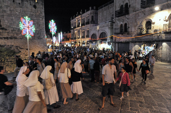 Über 250.000 Besucher kamen im letzten Jahr zum Licht-Festival in Jerusalem. (© Matthias Hinrichsen)