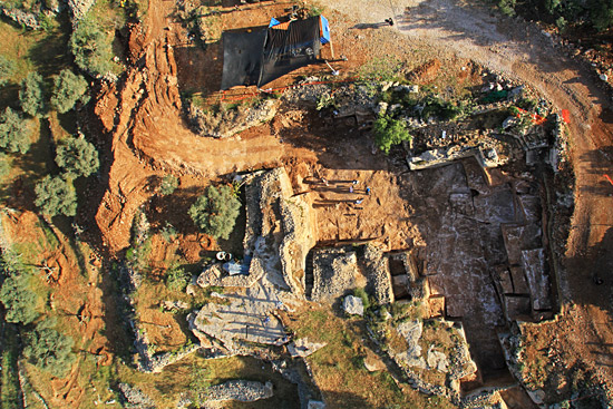 2.000 Jahre alter Steinbruch in Jerusalem von oben. (© Skyview Company, mit freundlicher Genehmigung der Israel Antiquities Authority)