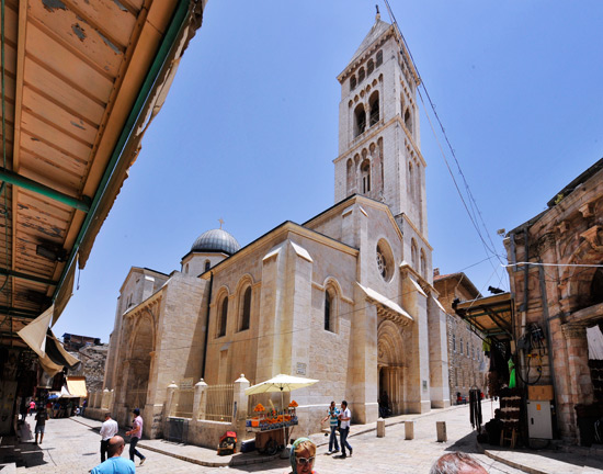 Die Erlöserkirche im christlichen Altstadtviertel von Jerusalem. (© Matthias Hinrichsen)