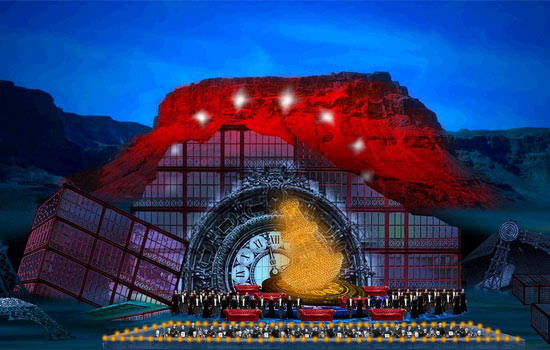 Vom 12. bis 17. Juni wird an vier Tagen die Verdi-Oper La Traviata vor der Felsenfestung Masada in Israel aufgeführt. (© Israeli Opera)