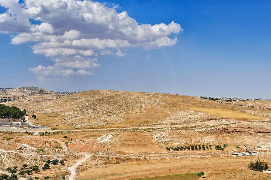 Der Blick von den Hirtenfeldern bei Bethlehem.