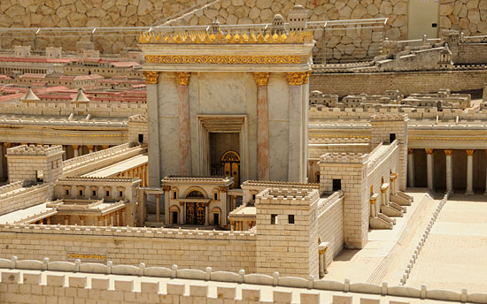 Im Israel Museum in Jerusalem steht ein Modell des des Zweiten Tempels. (© Matthias Hinrichsen)