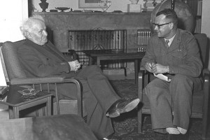 David Ben Gurion als Premierminister im Jahr 1957. (© GPO)
