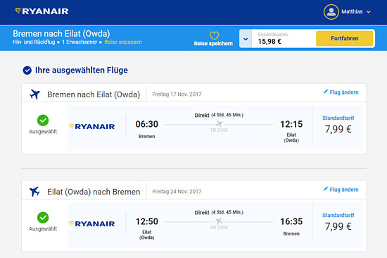 Ryanair bietet den absoluten Preishammer nach Israel an. 