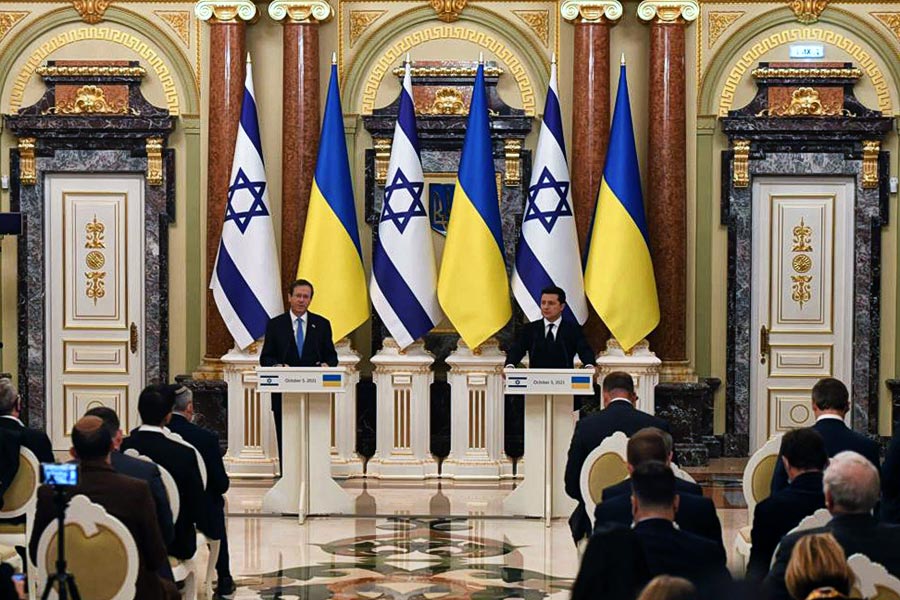 Israel Präsident Herzog mit Ukraines Präsident Selensky