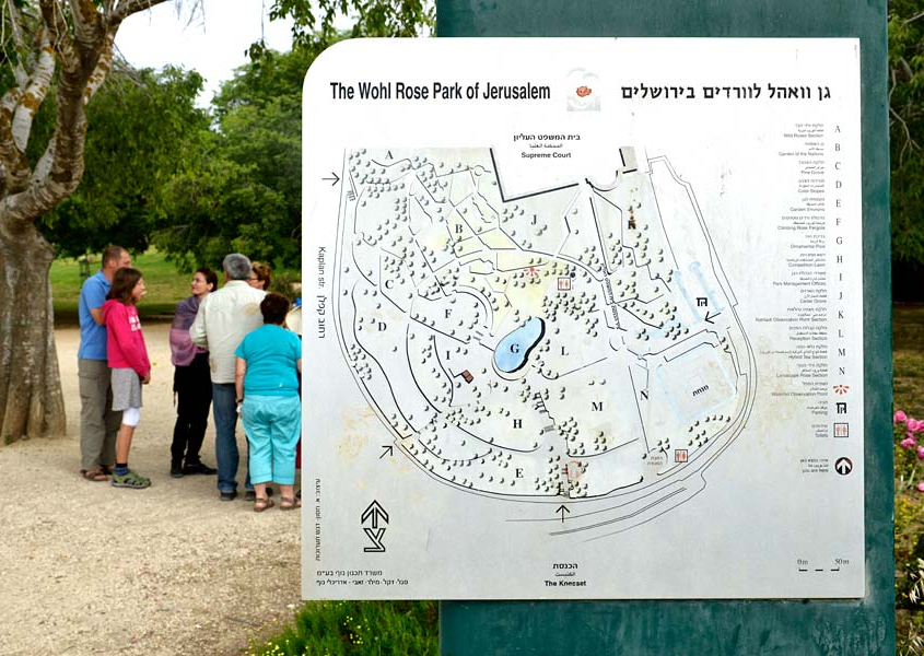 Übersichtsplan im Wohl-Rose-Park Jerusalem